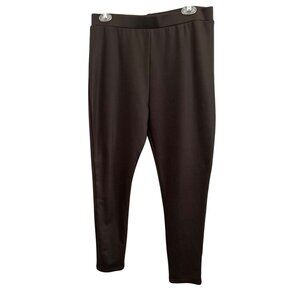 Creation L Brown Ankle Skinny Leggings Size Large Elastic Waist Pull On